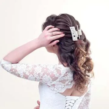 Bride Claw Clip - 1PC Bride Hair Clip Accessories Wedding with Rhinestone Logo White Bride to be Gif...