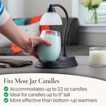 Candle Warmers Etc. Black Signature Aurora Lamp - Flame-Free Fragrance