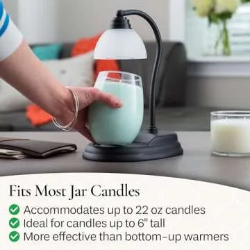 Candle Warmers Etc. Black Signature Aurora Lamp - Flame-Free Fragrance