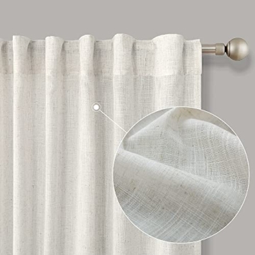 KOUFALL 90 Inch Semi-Transparent Curtains Set of 2