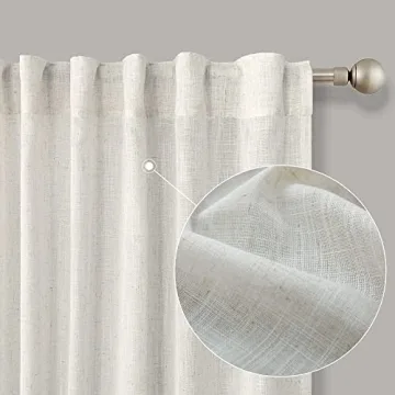 KOUFALL 90 Inch Semi-Transparent Curtains Set of 2