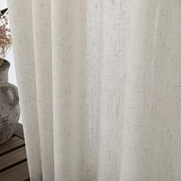 KOUFALL 90 Inch Semi-Transparent Curtains Set of 2