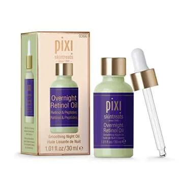 Pixi Beauty Overnight Retinol Oil | Smoothing Night Oil | Peptides Help Firm & Revitalize Skin | Improves Appearance of Fine Lines | 1.01 Fl Oz