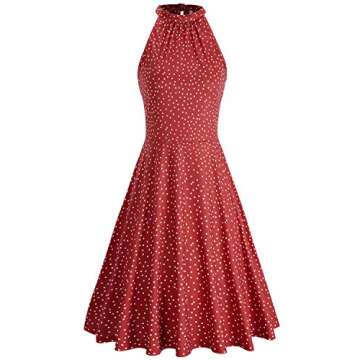 OUGES Women's Summer Dresses Floral Sundresses Halter Neck Casual Sundress Graduation Derby Dress 20...