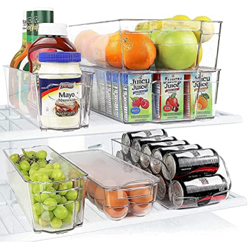 HOOJO Fridge Organizer Bins Set of 8 for Kitchen Storage
