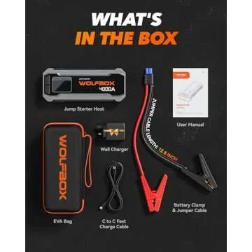 WOLFBOX 4000A Jump Starter with Quick Charge & LED Display