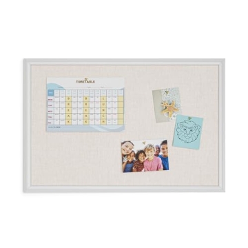 U Brands 30x20 Farmhouse Linen Bulletin Board for Stylish Organization