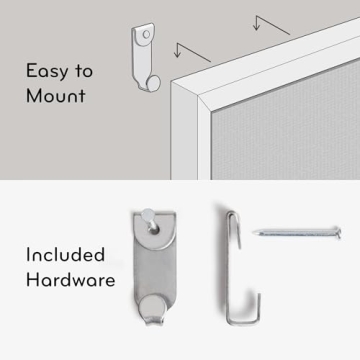 U Brands 30x20 Farmhouse Linen Bulletin Board for Stylish Organization