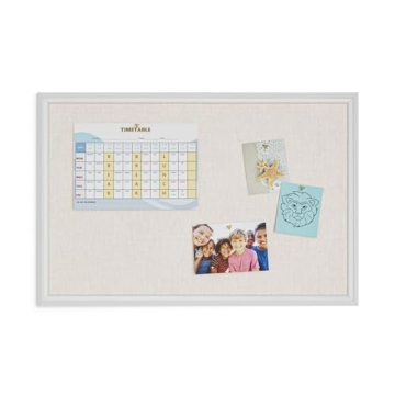U Brands 30x20 Farmhouse Linen Bulletin Board for Stylish Organization