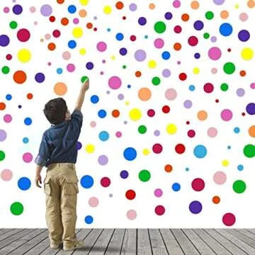 264 Pieces Polka Dot Wall Decals Circles Decals for Wall Vinyl Dots Stickers Set for Room Kids Bedroom Nursery Playroom Classroom Decor Graphic Decals Stickers 7 Different Size（12 Colors）