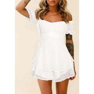 Fixmatti Women Ruffle Romper - Chic Summer Jumpsuit