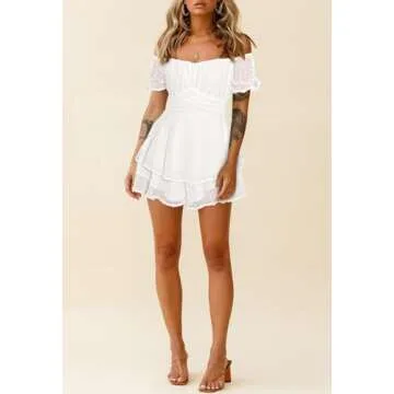 Fixmatti Women Ruffle Romper - Chic Summer Jumpsuit