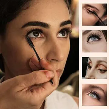 100 Pcs Disposable Mascara Wands and Eyebrow Spoolies with Container