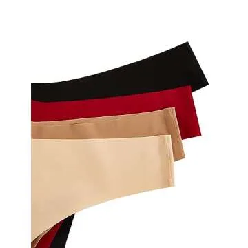 MakeMeChic Women's 4 Pack Seamless No Show Bra and Panty Set Matching Lingerie Set