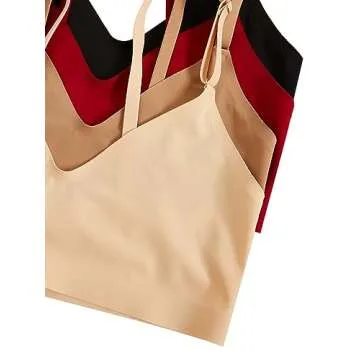 MakeMeChic Women's 4 Pack Seamless No Show Bra and Panty Set Matching Lingerie Set