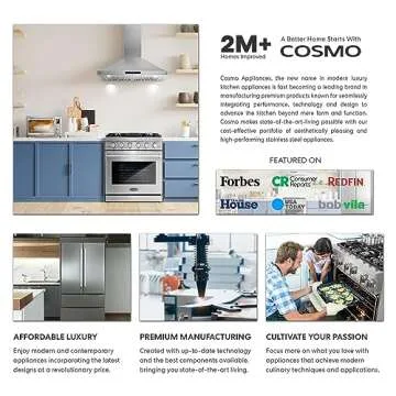 COSMO 36" Lumin Collection Range Hood 380 CFM