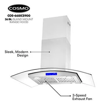 COSMO 36" Lumin Collection Range Hood 380 CFM