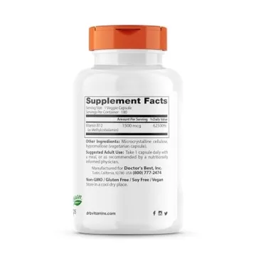Vegan B12 1500mcg for Energy & Mood Support - Doctor's Best