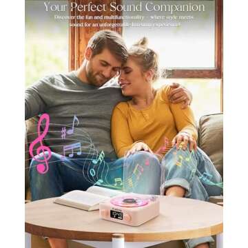 Faitio Waves Vinyl Bluetooth Speaker, Vinyl Record Player Style Speaker with Ocean Sound White Noise...