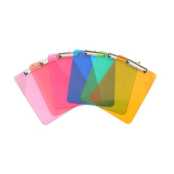 Colorful Lightweight Clipboards by Amazon Basics, Pack of 6