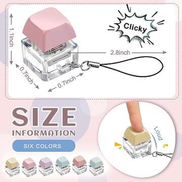 Taiyin 6 Pcs Colorful Keyboard Fidget Toy Keychains for Stress Relief and Fun