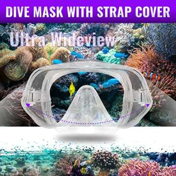 Aquatic Hunt - Low Volume Ultra View Wide Face Dive Mask with Neoprene Strap Cover