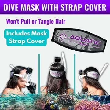 Aquatic Hunt - Low Volume Ultra View Wide Face Dive Mask with Neoprene Strap Cover