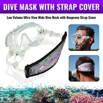 Aquatic Hunt - Low Volume Ultra View Wide Face Dive Mask with Neoprene Strap Cover