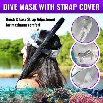 Aquatic Hunt - Low Volume Ultra View Wide Face Dive Mask with Neoprene Strap Cover