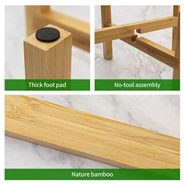 DAORFAA Bamboo Plant Stand for Up to 8 Inch Pots