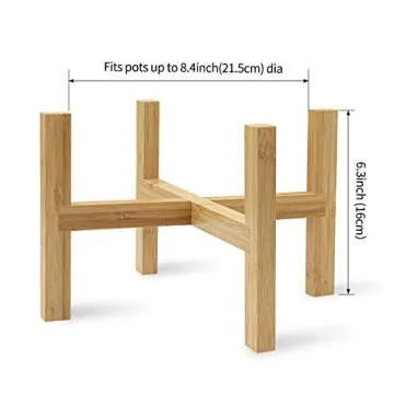 DAORFAA Bamboo Plant Stand for Up to 8 Inch Pots