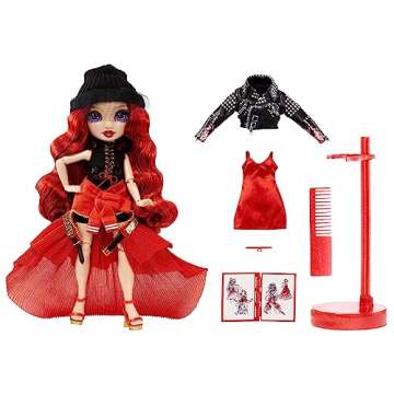 Rainbow High Fantastic Fashion Ruby Anderson - Red 11” Fashion Doll and Playset with 2 Complete Do...
