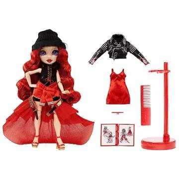 Rainbow High Fantastic Fashion Ruby Anderson - Red 11” Fashion Doll and Playset with 2 Complete Do...