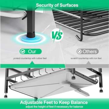 Swedecor Dish Drying Rack, 2 Tier Rust-Resistant Dish Rack Small Dish Drainer with Drainboard Tray and Utensil Holder for Kitchen Countertop Saving Space