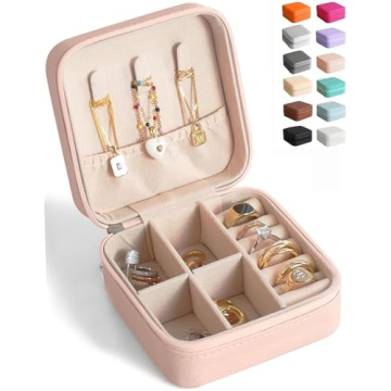 Travel Jewelry Case Small Jewelry Box Mini Travel Essentials for Women, Travel Jewelry Organizer, Br...
