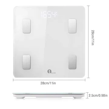 1 BY ONE Smart Body Fat Scale with BMI Tracking and App Sync