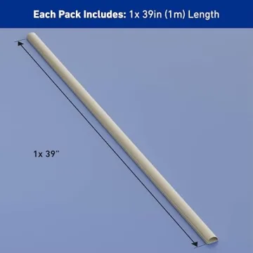 D-Line Half Round Cord Hider, Patented Cable Cover, Hide TV Wall Mount Wires, Raceway for Cords, Decorative Wire Covers, Paintable, Adhesive Cable Concealer - 1x 1.18in W x 0.59in H x 39in L - Beige