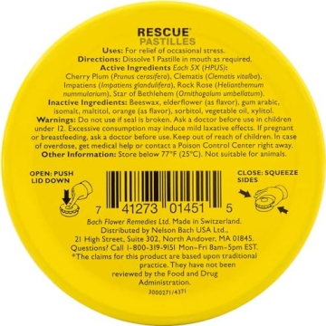 BACH RESCUE PASTILLES for Natural Stress Relief