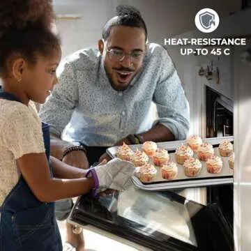 Baking Sheet with Silicone Baking Mat Set, Aluminum Cookie Sheet Pan, Commercial & Home Baking Pan, Half Sheet Pan, Non Toxic, Heavy Duty & Rust Free, Size 13 x 18 x 1 Inches 2-Pack