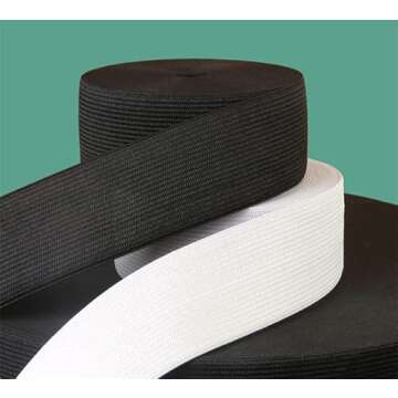 Magnoloran Elastic Band for Sewing - 1.5 Inch Elastic Spool for Waistbands and Crafting (10 Yard Bla...