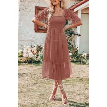 Shop MEROKEETY Summer Boho Square Neck Dress