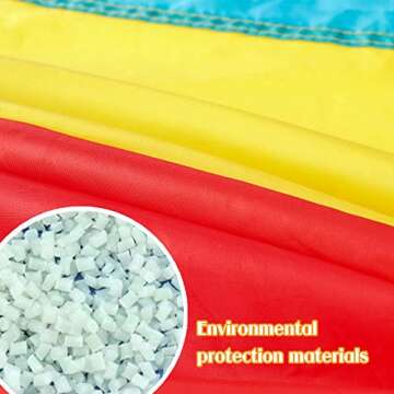 MountRhino 6ft Kids Play Parachute with 9 Handles - Multicolored Indoor/Outdoor Exercise Toy