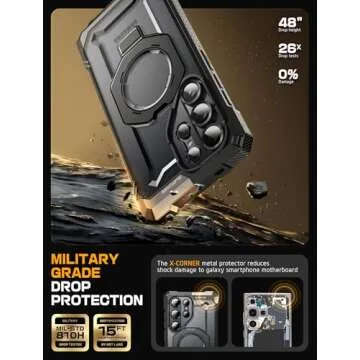 SUPCASE for Samsung Galaxy S25 Ultra Case with Stand (Unicorn Beetle Grip), [S Pen Friendly] [Compatible with MagSafe] [Military-Grade Protection] Magnetic Phone Case for S25 Ultra 6.9 Inch, Black