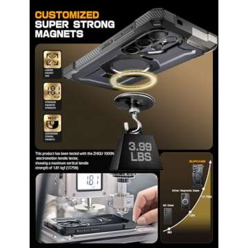 SUPCASE for Samsung Galaxy S25 Ultra Case with Stand (Unicorn Beetle Grip), [S Pen Friendly] [Compatible with MagSafe] [Military-Grade Protection] Magnetic Phone Case for S25 Ultra 6.9 Inch, Black