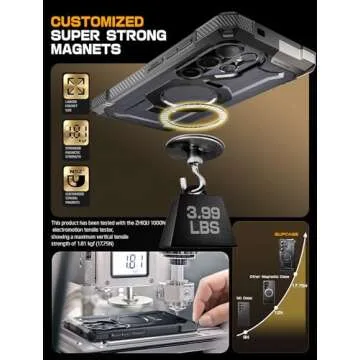 SUPCASE for Samsung Galaxy S25 Ultra Case with Stand (Unicorn Beetle Grip), [S Pen Friendly] [Compatible with MagSafe] [Military-Grade Protection] Magnetic Phone Case for S25 Ultra 6.9 Inch, Black