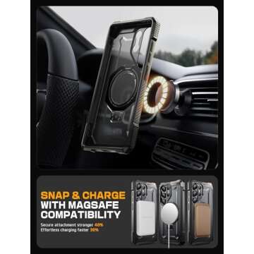 SUPCASE for Samsung Galaxy S25 Ultra Case with Stand (Unicorn Beetle Grip), [S Pen Friendly] [Compatible with MagSafe] [Military-Grade Protection] Magnetic Phone Case for S25 Ultra 6.9 Inch, Black