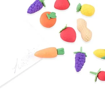 Colorful Mini Fruits & Vegetables Pencil Erasers for Kids