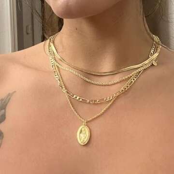 Elegant 18K Gold Virgin Mary Necklace for Women