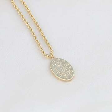 Elegant 18K Gold Virgin Mary Necklace for Women