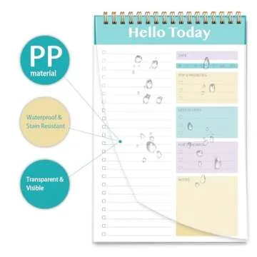 Keyfy Daily To Do List Notepad - 52 Sheets Spiral Planner Checklist Notebook Work Organizer Planning Pad Perfect for Enhanced Productivity and Tasks Goal Achievement - Blue